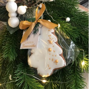 Рождественское  имбирное печенье  с открыткой